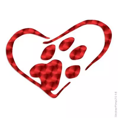 Dog Paw Print Heart Love Vinyl Decal Sticker 40 Patterns & 3 Sizes #1138 • $3.22