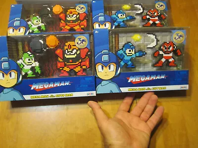 Mega Man Vs Guts Man + Mega Man Vs Cut Man 8 Bit Jakks Pacific Set Lot 2 Pack • $36.41