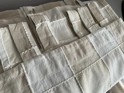 £30 • Buy Lovely Large Dunelm Cotton Tab Top Curtains In Simple Shades Of Cream