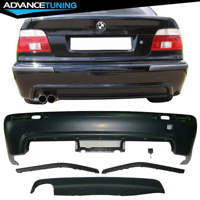 Fits 97-03 BMW E39 5-Series M5 Style Rear Bumper Cover Twin Muffler Single Out • $599.99