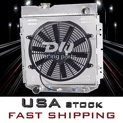 3 Row Aluminum Radiator+Shroud+Fan For 60-66 Mustang/Ford Falcon Mercury Comet • $135