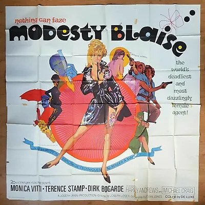 MODESTY BLAISE (1966) Original US 6 Sheet Movie Poster MONICA VITTI Bob Peak • $435.17