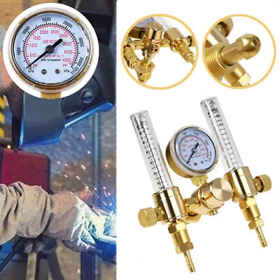 Dual Output Argon Regulator Mig Tig Flow CO2 Flow Meter Regulator Gauge • $39