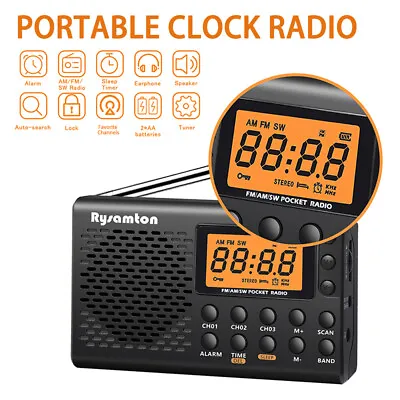 Mini Digital Portable Radio USB FM MP3 Music Player SD Card Speaker And Earphone • $21.54