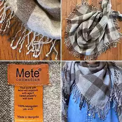 Mete Collection 100% Authentic Mongolian Yak Wool Scarf Wrap EUC • $69