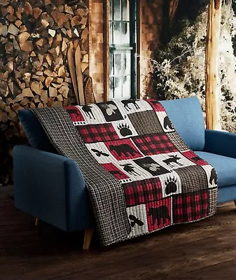 Lodge Life Quilted Throw - Lightweight Quilted Throw Blanket 50 X60  • $30.99