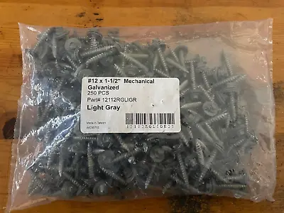  12 X 1-1/2  Hex ReGrip Sheet Metal Roof Screws. Sharp Point Metal To Wood Screw • $39.50