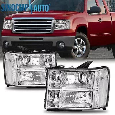 Clear Fits 2007-2013 GMC Sierra 1500 2500HD 3500HD Tube Projector Headlights • $102.40