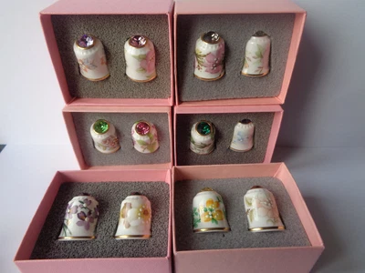£24.99 • Buy Full Set Of 12 Jewel Crowned Sutherland Thimbles (Boxed) 24K Gold Band