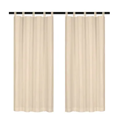 Patio Waterproof Voile Sheer Curtains Tap Top Outdoor Garden Net Drapes Pergola • £13.79