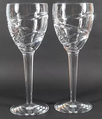 Stuart Crystal Aura 2 X Water Goblets Glasses Jasper Conran Wine 9  ⅞ 25.3cm • £79.99
