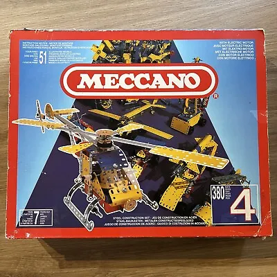 Meccano Set 4 Made In France 380 Piece Set Vintage RARE Construction Set • £39.99