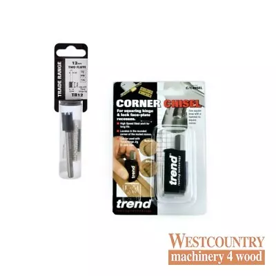 £25.84 • Buy TREND Corner Chisel & Router Cutter Package For Hinge Jig TR12 +C/CHISEL