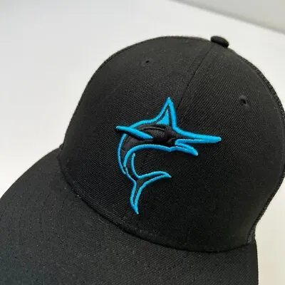 Miami Marlins Hat Men 7 On Field Mesh Gym Run Trucker Palm Tree Core New Era Cap • $30.57