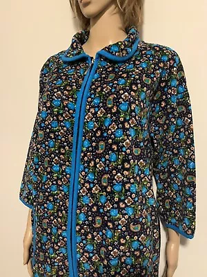 Vanora Women’s Colorful Velour House Dress Robe Floral Size XL • $34.99