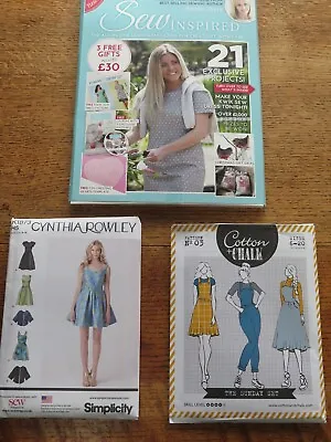 Sew Inspired Sewing Magazines 2015  - With Free Gifts And 2 Extra Dress Patterns • £2.50