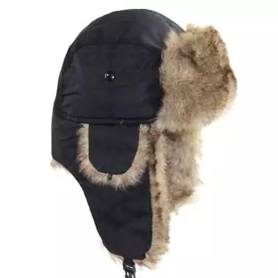 Men Trapper Hat Cap Ski Ushanka Cossack Faux Fur Suede Leather Winter Warm Hats • $14.99