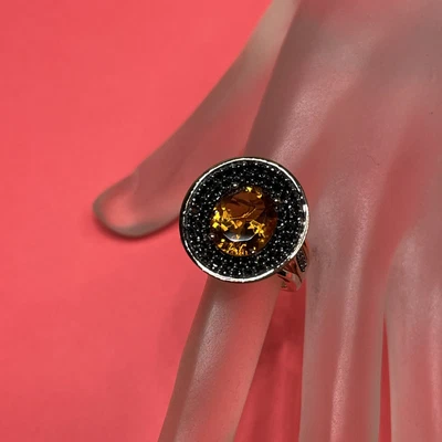 $51.99 • Buy 5.60ct Santa Ana Madeira Citrine & Multi Gem Sunrise Ring Vermeil RG/Ster Size 7