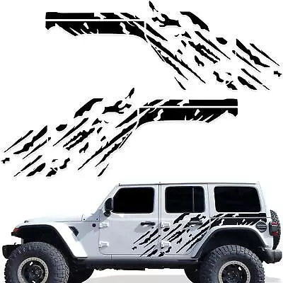 Graphic Mud Splash Stripe Car Stickers For Jeep Wrangler JL 4 Door Vinyl Decals • $75.19