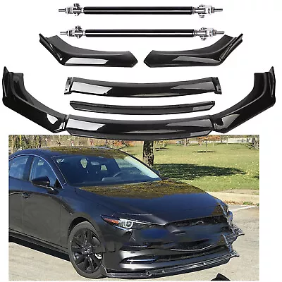 Body Kit Glossy Black For Mazda Speed RX CX MX Front Bumper Lip Spoiler Splitter • $69.99