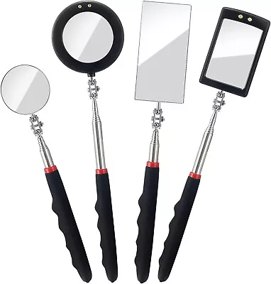 4PCS Telescoping Inspection Mirror LED Lighted Inspection Mirror For Mechanic... • $22.02