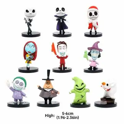 10Pcs Jack Skellington The Nightmare Before Christmas 2.3'' Figure Doll Toy Gift • £13.19