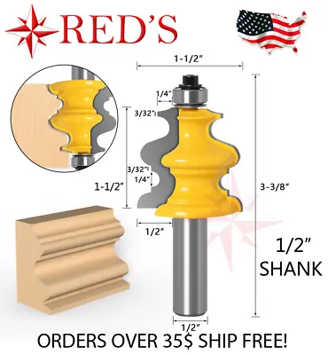 REDS Y80769-8 - 1-1/2  Decorative Molding Router Bit 1/2  Shank • $12.99