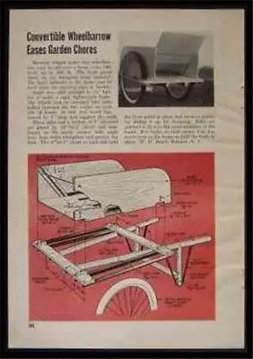 Garden Cart Wheelbarrow How-To Build PLANS Hauls 300lbs • $4.99