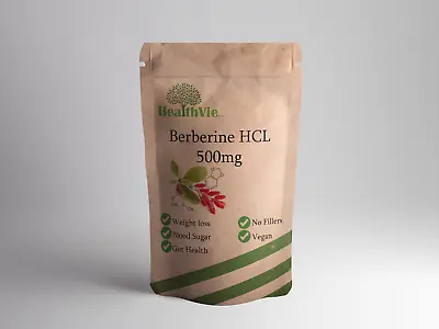 Berberine HCL 500mg Capsules Vegan Premium Pills Digestive Powder 60 Supplements • £12.99