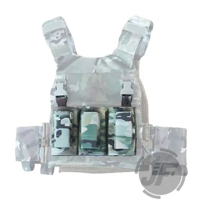 Placard Front Panel Triple Stacker 5.56 7.62 /9mm Mag Pouch W/ Insert MC Camo • $39.99