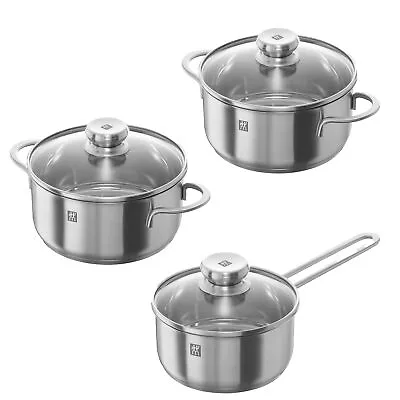 Zwilling Pan Set 3-Piece Including 16cm Saucepan 20cm Stew Pot & 24cm Stockpot • £47.99