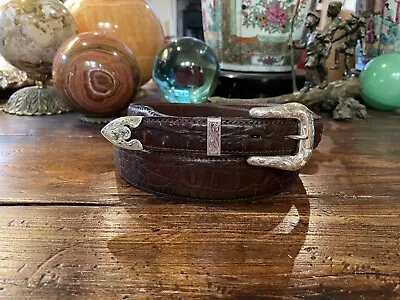 John McCabe Sunset Trails (old) Belt Buckle Engraved 1.3/8”-1”-41-43”🐂🐊 • $445