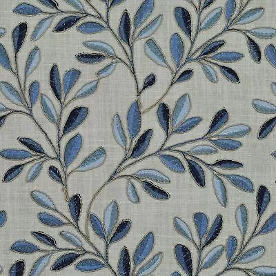 Leafage Horizon Blue Embroidered Leaf P Kaufmann Fabric • $57.50