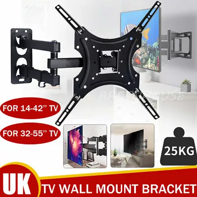 TV Wall Bracket Mount Tilt & Swivel For 32 37 40 42 43 55 50 Inch Monitor LCD • £9.99