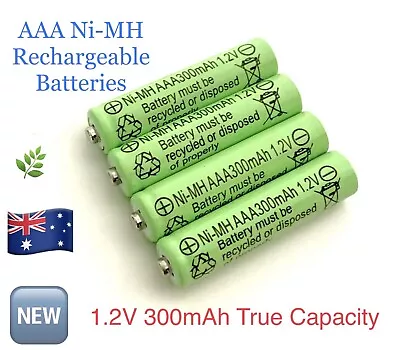 4 AAA NI-MH Rechargeable Batteries 1.2V 300mAh True Capacity For Solar Light Toy • $9.60