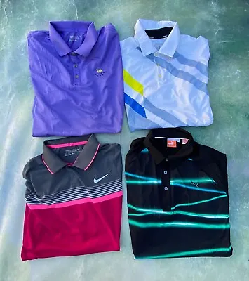 Lot Of 3 Nike Golf Tour Performance Polo Shirt Size M L__BONUS PUMA SZ L. • $89.10