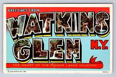 Greeting From Watkins Glen New York Big Leter Postcard Ba • $4.99
