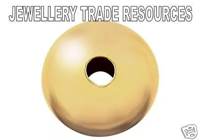 18ct YELLOW GOLD 3mm DIAMETER HOLLOW ROUND BEAD JEWELLERY MAKING  • £5.82