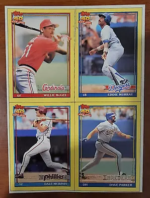 1991 Topps Wax Box Bottom Panel Uncut McGee Murray Murphy Parker Set I J K L #3 • $5