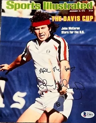 $250 • Buy John McEnroe Signed Autographed 8x10 Photo Sports Illustrated Beckett COA