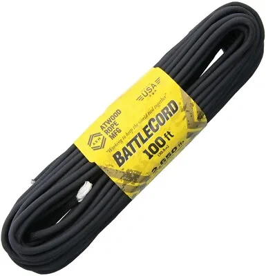 Atwood Rope MFG BattleCord Black 100 Ft Core 2650 Lb Tensile Strength 7 Strand • $22.39