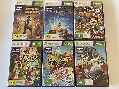 6 X Xbox 360 Kinect Games  Star Wars Disneyland Adventures Joy Ride Carnival • $40