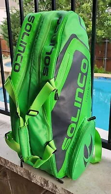 Solinco 6-Pack Tennis Racquet Bag Neon Green Excellent • $59