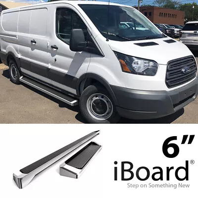 APS Running Board Style 6in Aluminum Silver Fit Ford Transit Full Size Van 15-24 • $345