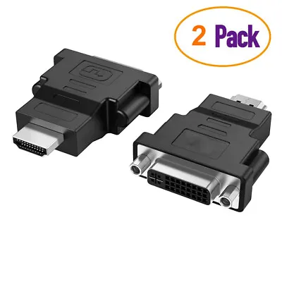 2X HDMI To DVI 24+1 Adapter 4K Bi-direction Converter For PC Laptop HDTV Monitor • $6.99