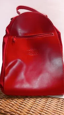 Alfana Italian Red Leather Popcorn Bag Vera Pelle Annelli The Collection • $55