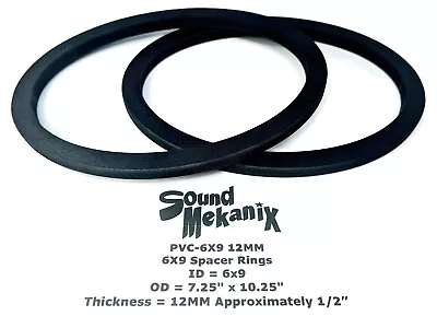 6x9  Plastic Speaker / Spacer Ring PVC-6x9 12MM One Pair Made In The USA • $59.94