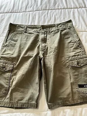 Men’s Mens Size 34” 34 Inch Oakley Rip Stop Olive Green Cargo Casual Shorts • $8.50