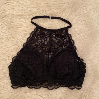 £12 • Buy Gilly Hicks Halter Neck Black Lace Bralet Size S 6 8