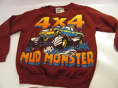 4 X 4 Mud Monster Truck Youth Size 5 S Red Sweatshirt & Pants Toddler Play Set • $27.27